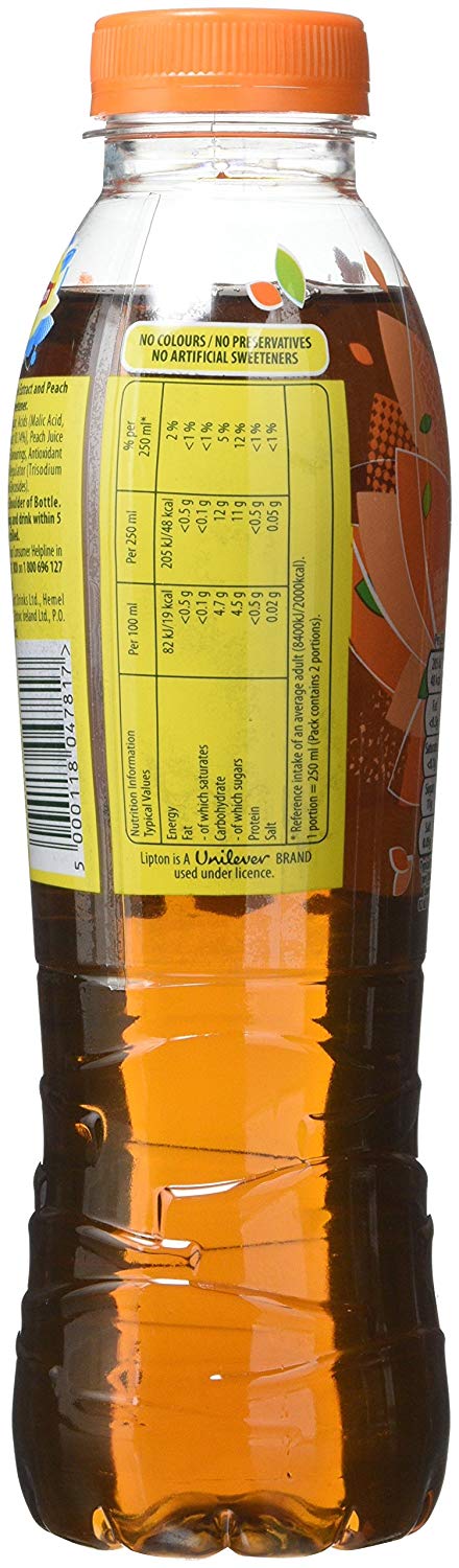 Lipton Ice Tea Peach Still Soft Drink 500ml, (Pack of 12) - Image 3