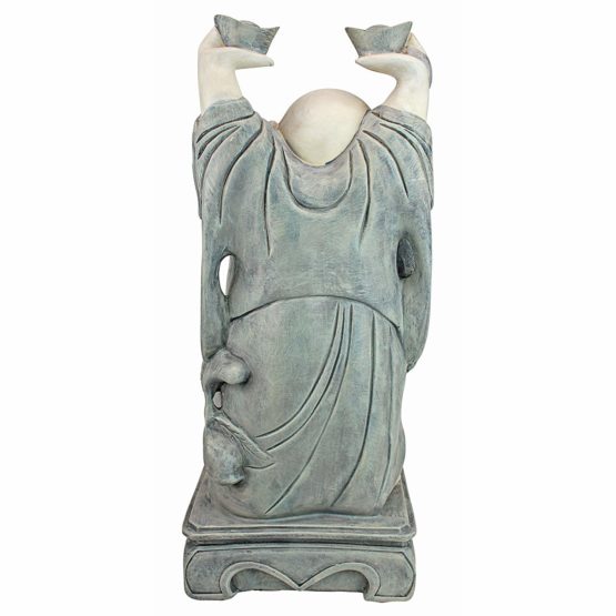 Design Toscano Jolly Hotei Laughing Buddha Asian Decor Garden Statue, 63.5 cm, Polyresin, Two Tone Stone - Image 4