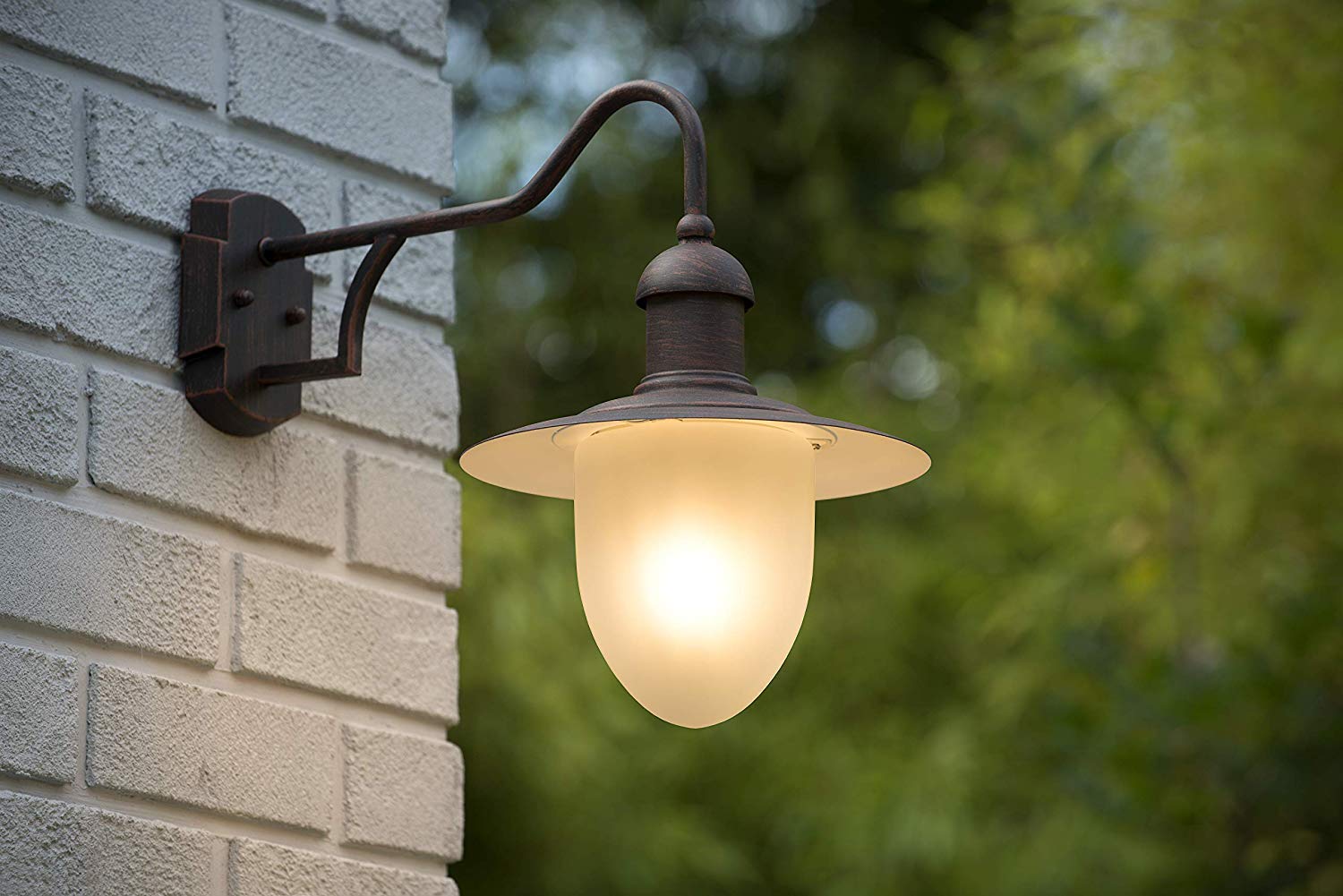 LUCIDE Aruba - Wall Light Indoor/Outdoor - diameter 25 cm - 1xE27 - IP44 - Rust Brown, 44 x 26 x 26 cm - Image 2