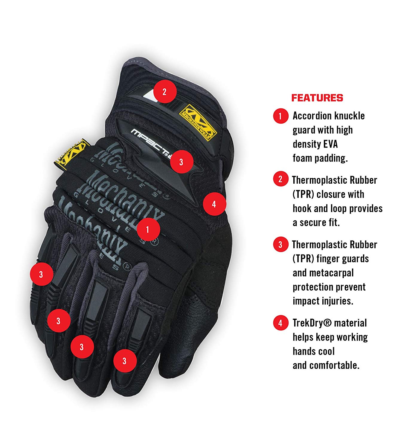 Mechanix Wear - M-Pact 2 Work Gloves (XX-Large, Black) - Image 2