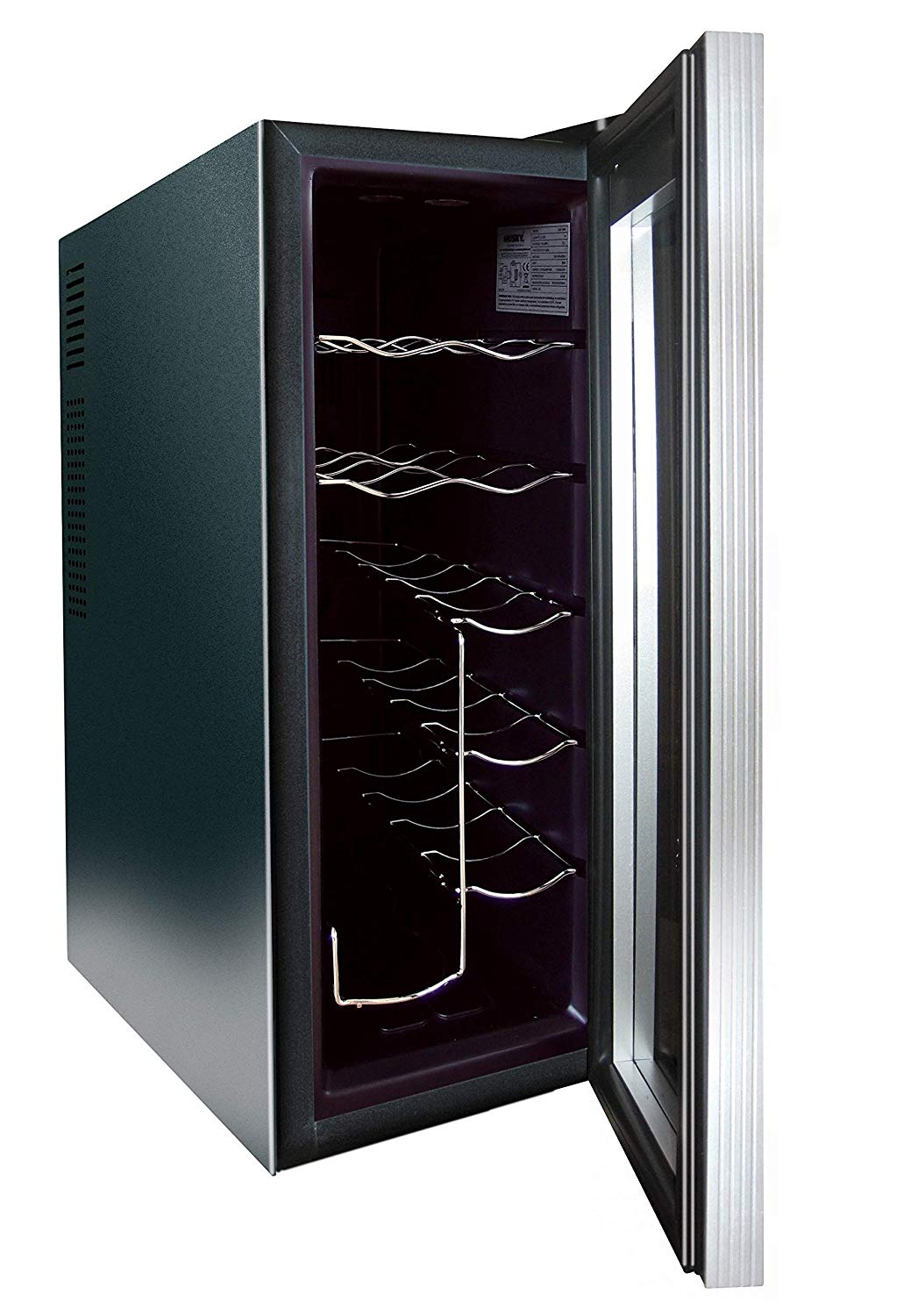 Husky HUSHN6 Reflections Slim Line Counter Top Wine Cooler with Curved