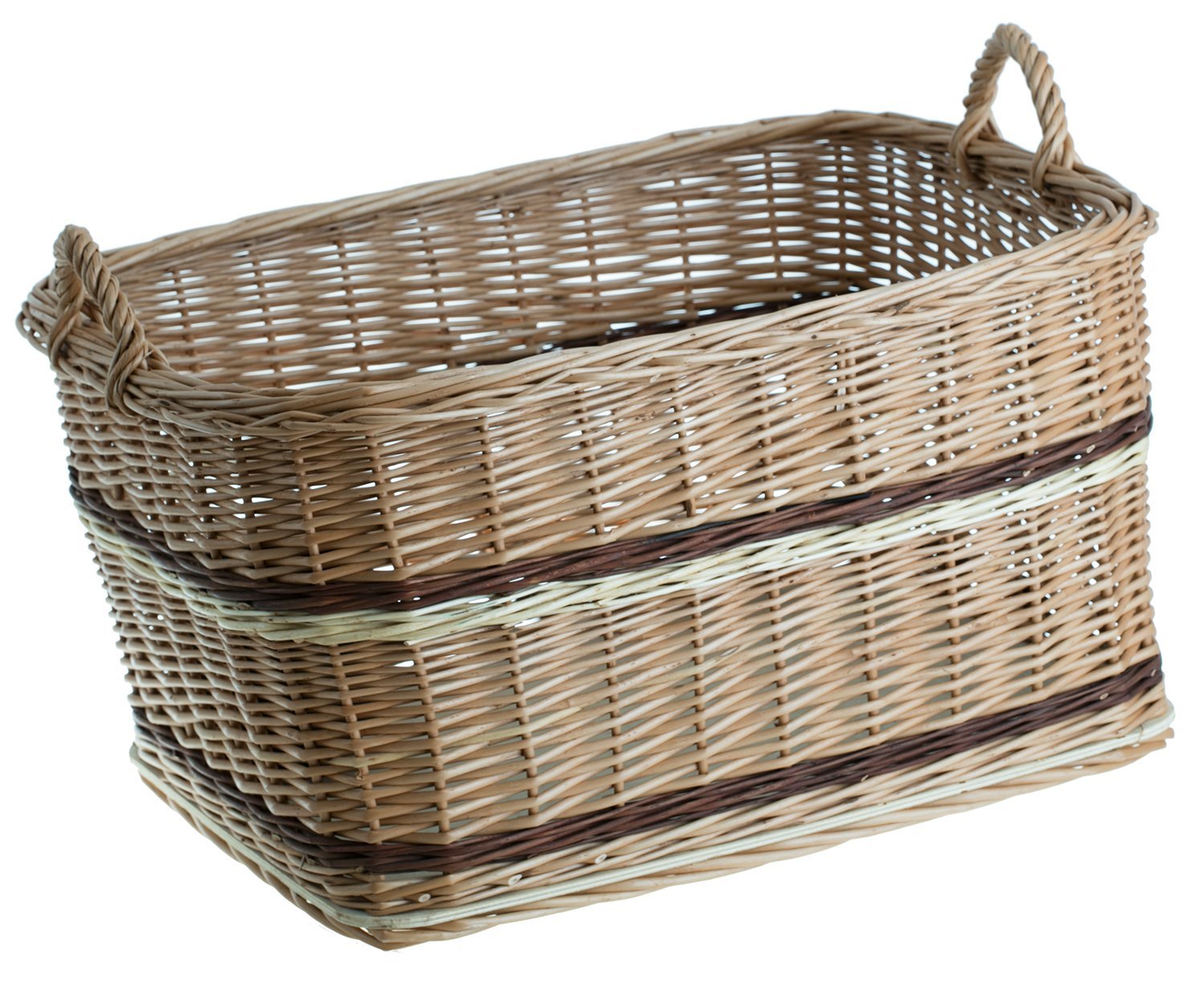 Vollwe Idener Fireplace Basket, Naturfarbiger Wicker Basket Wicker Log Basket – Fireplace Basket with Handles, Toy Box, Toy Box, W - Image 4