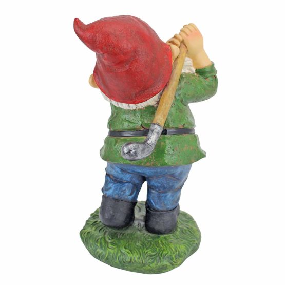 Design Toscano QM2458200 Bigey Burt Funny Golfing Garden Gnome Statue, 30 cm, Polyresin, Full Color - Image 4