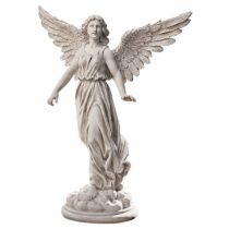 Design Toscano KY51174 Angel of Patience Statue, Medium, 54.5 cm, Polyresin, Antique Stone, White
