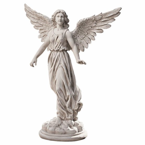 Design Toscano KY51174 Angel of Patience Statue, Medium, 54.5 cm, Polyresin, Antique Stone, White