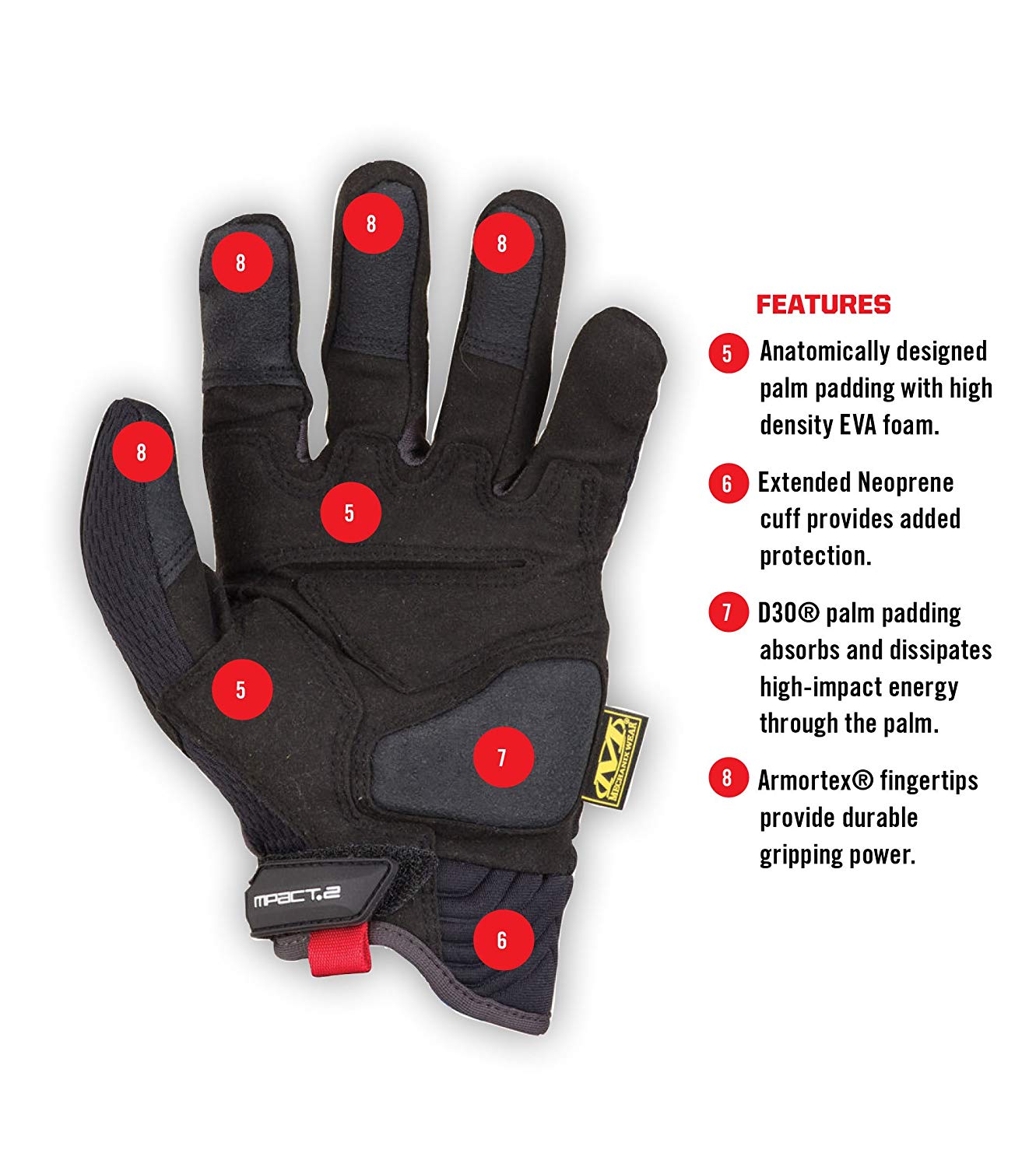 Mechanix Wear - M-Pact 2 Work Gloves (XX-Large, Black) - Image 3