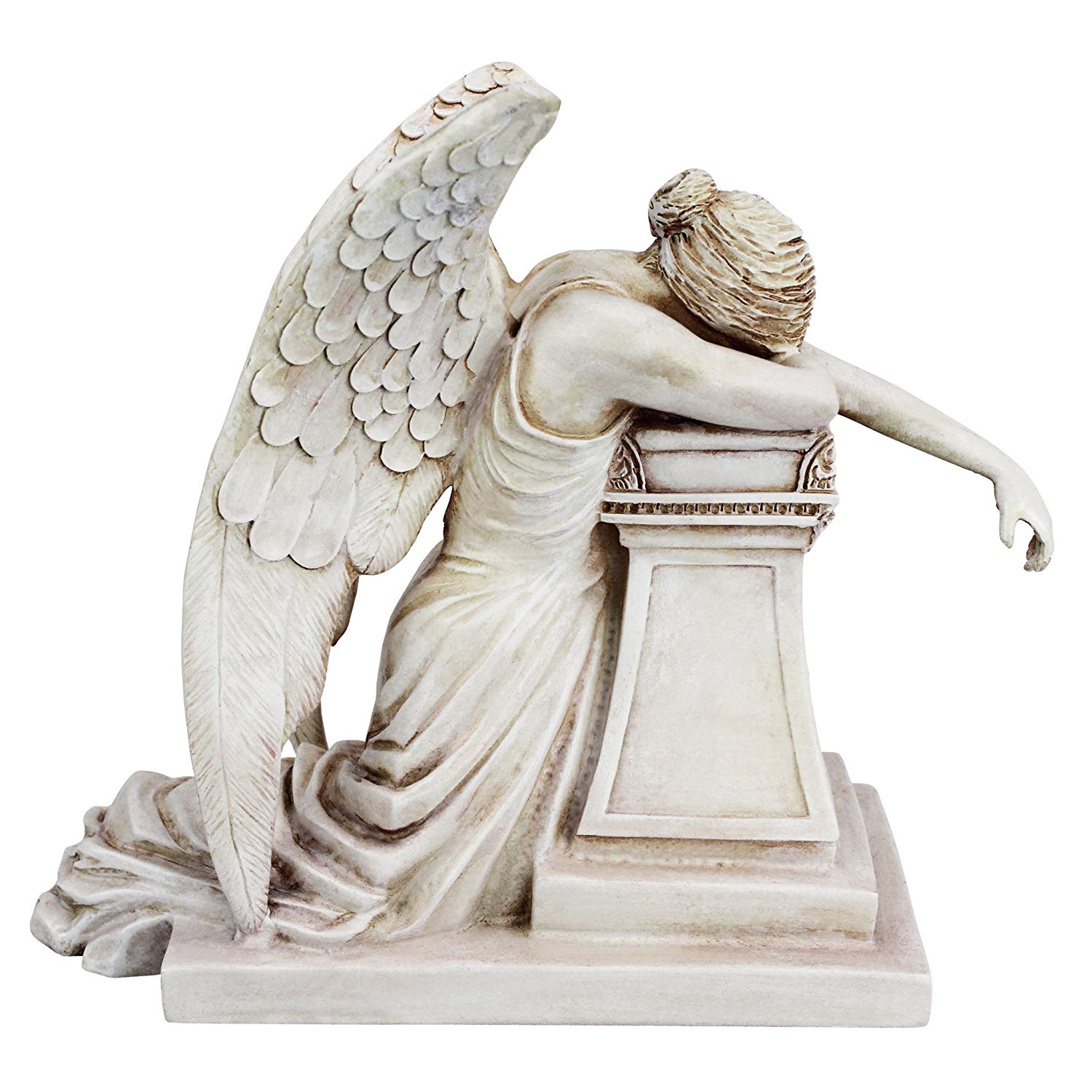 Design Toscano Angel of Grief Monument Religious Figurine Statue, Desktop, 19 cm, Polyresin, Antique Stone - Image 2