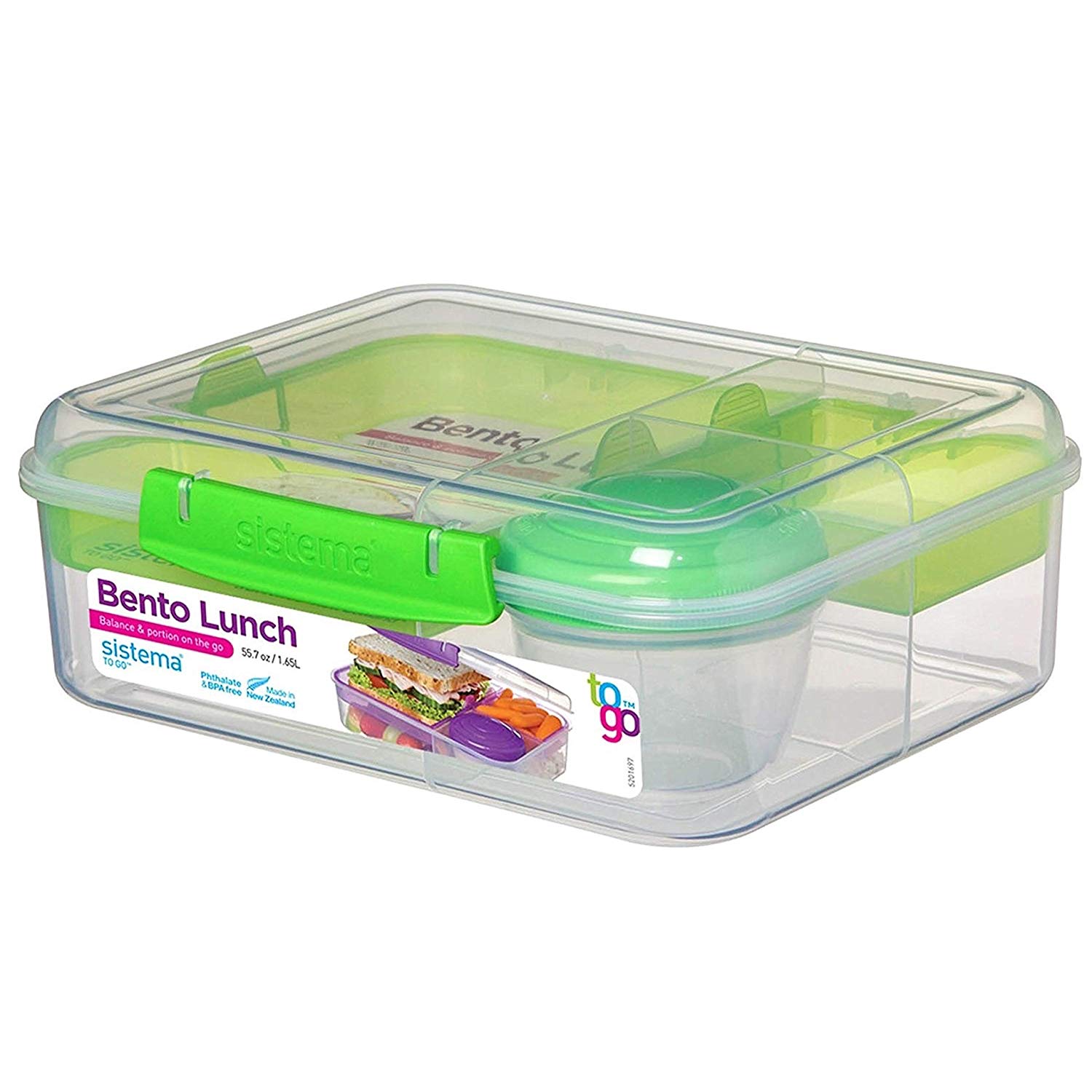 Sistema Bento Box to GO, Assorted Colours (Clear), 1.65 L - Image 3