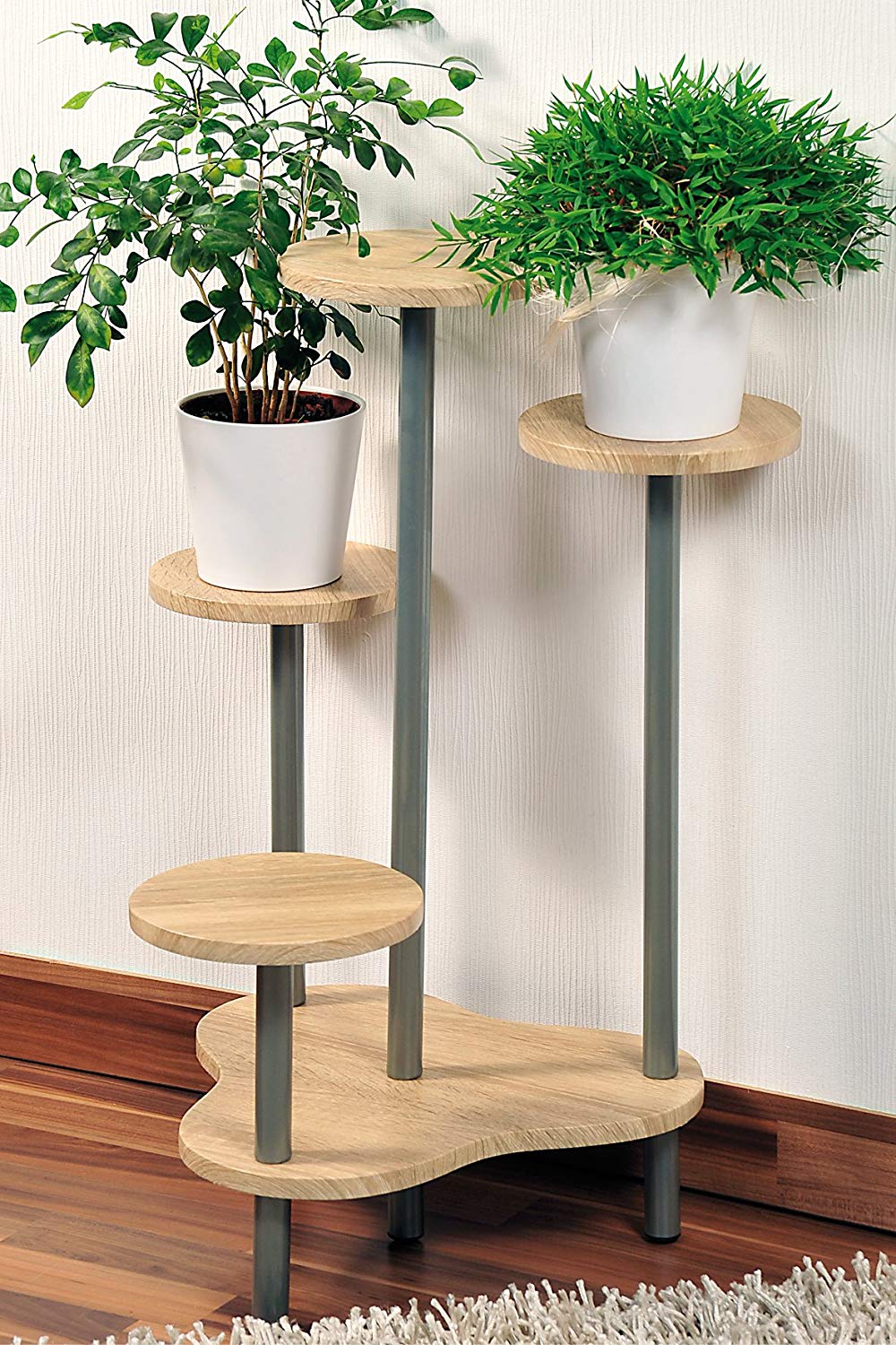 Kesper Oak Decor Flower Stand, Brown/Grey - Image 2