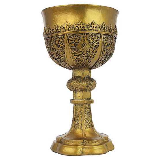 Design Toscano CL6121 Golden Chalice of King Arthur Medieval Decor Gothic Goblet Sculpture, 22.75 cm, Polyresin, Gold - Image 3