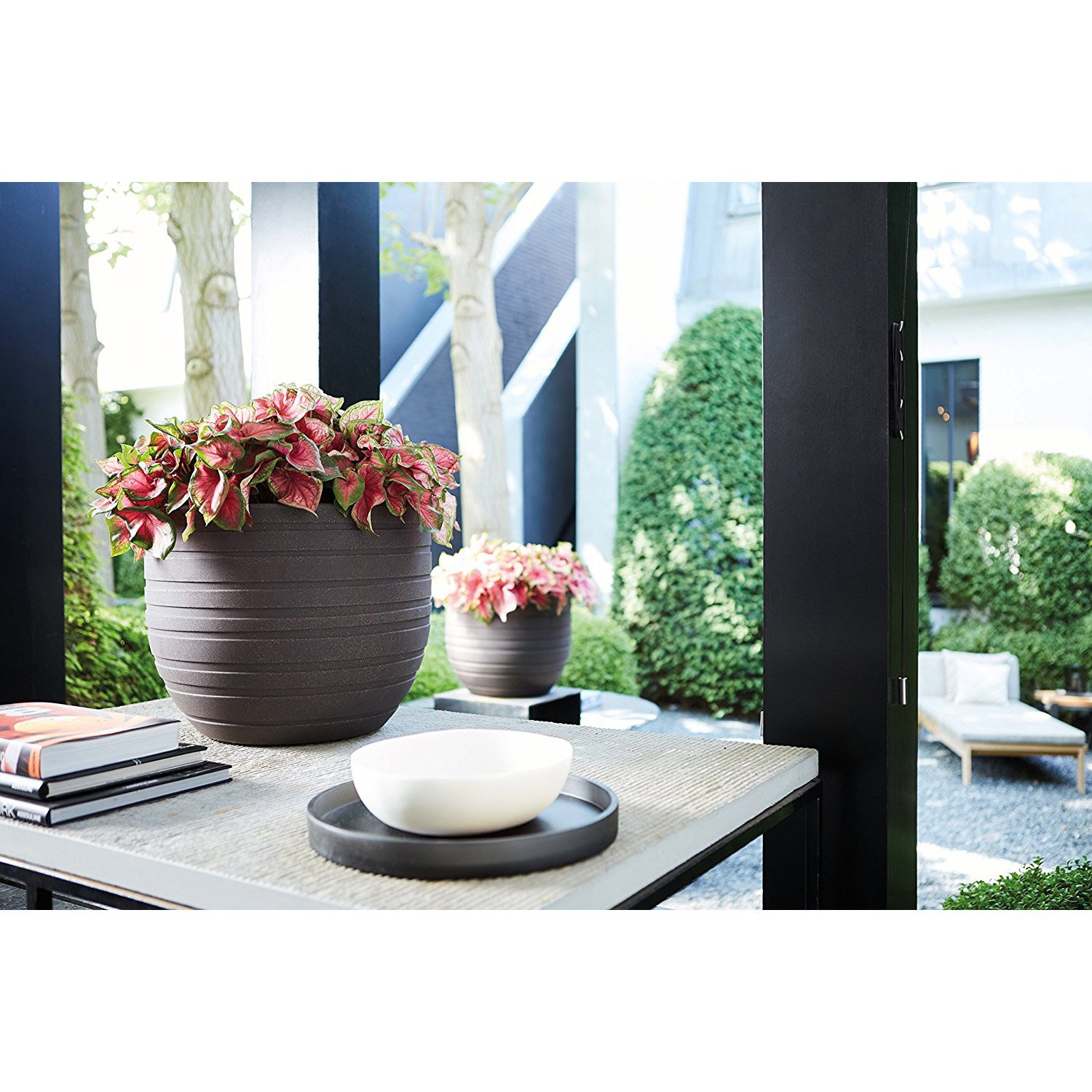 Elho Allure Ribbon 47 - Flowerpot - Mineral Clay - Indoor & Outdoor - Ø 46.8 x H 37.6 cm - Image 4