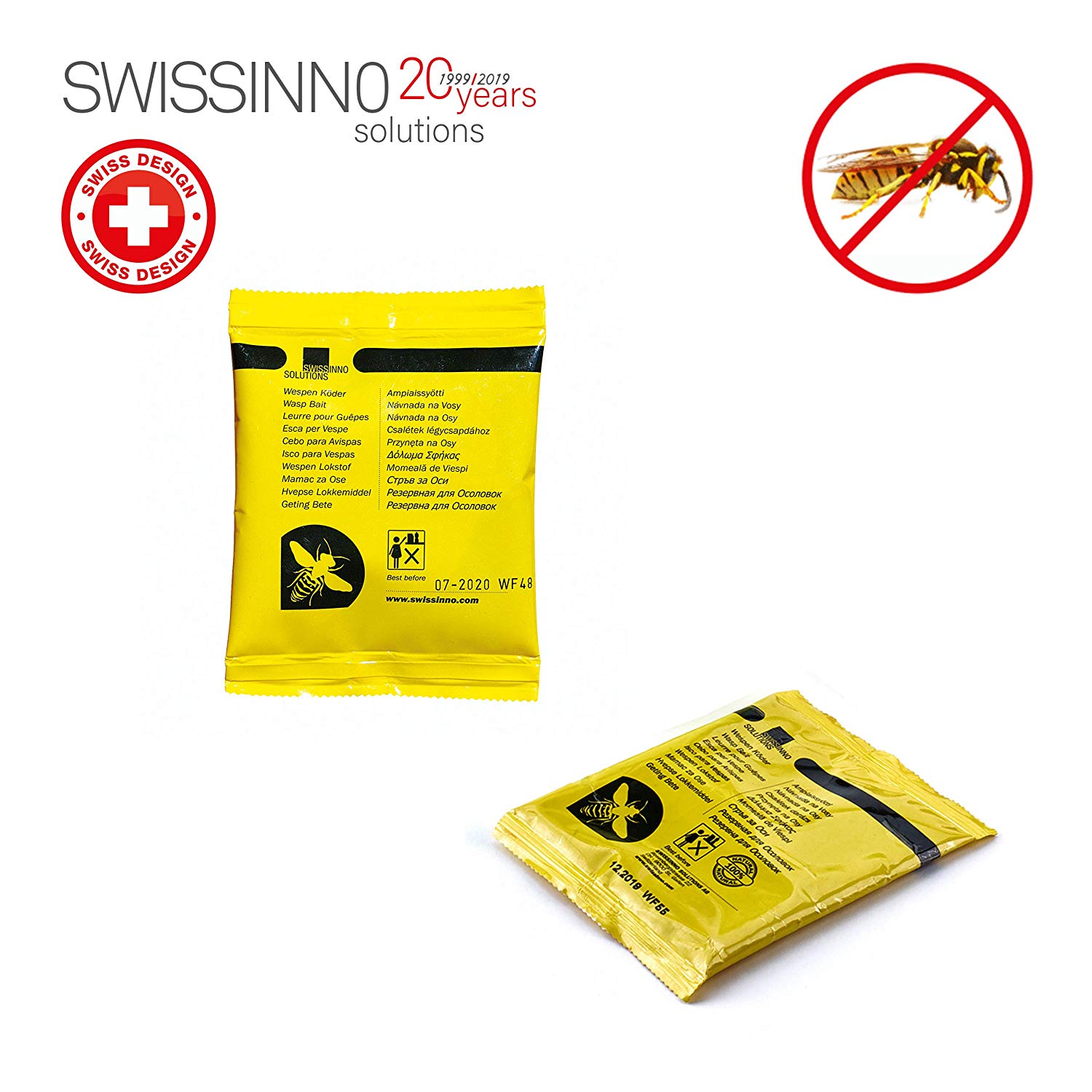 SWISSINNO Wasp Trap Bait Refill, 2 Liquid Attractant for Outdoor Wasp Traps, Works for Up to 6 Weeks, Effective in Gardens - Image 2