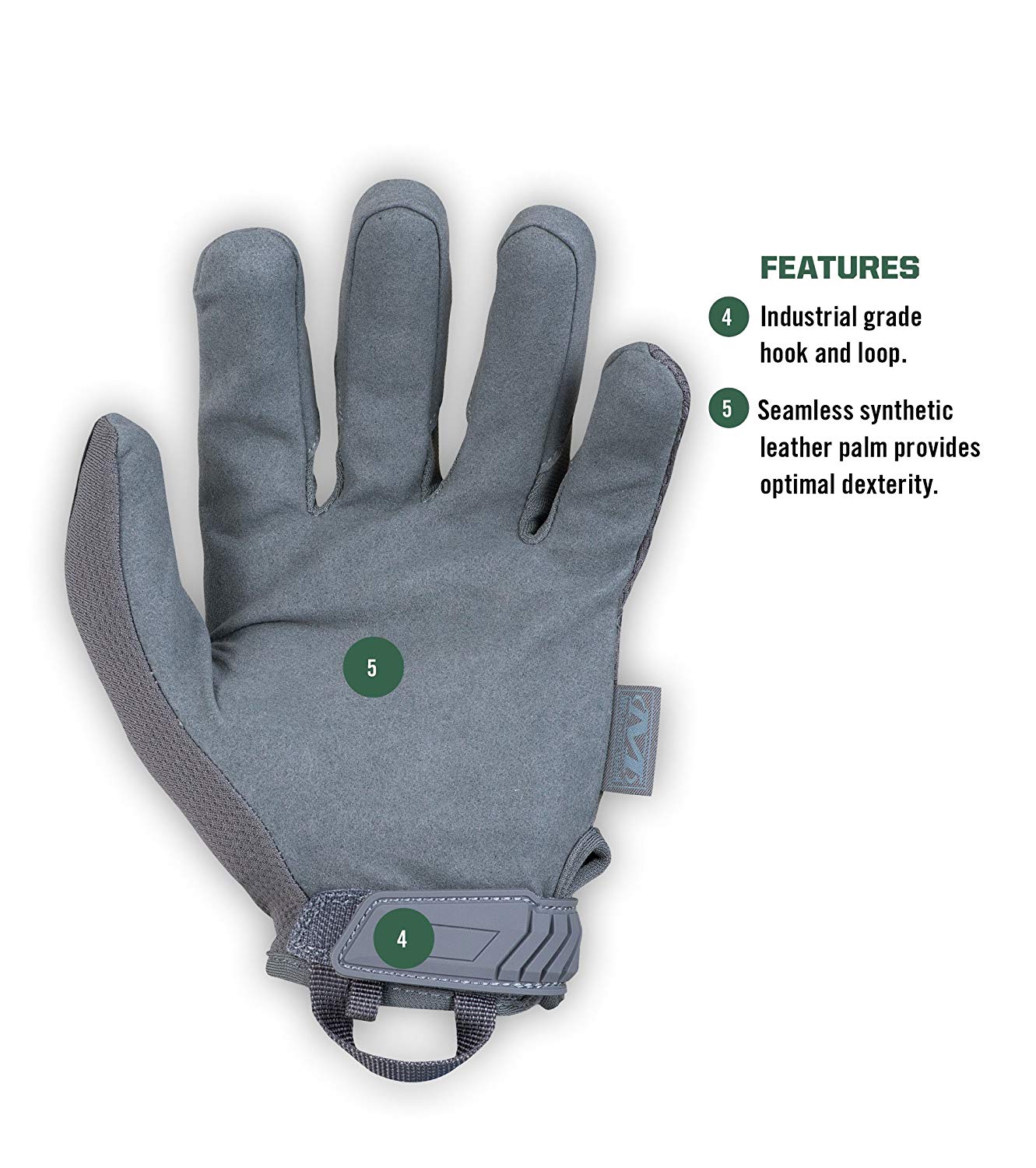 Mechanix Wear - Original Wolf Grey Gloves (Small, Grey) MG-88-008 - Image 3