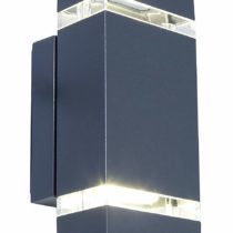 Eco Light Modern LED Focus 3 W 300 LM 2-Tier IP44 Outdoor Wall Light Anthracite 6050 Size LED