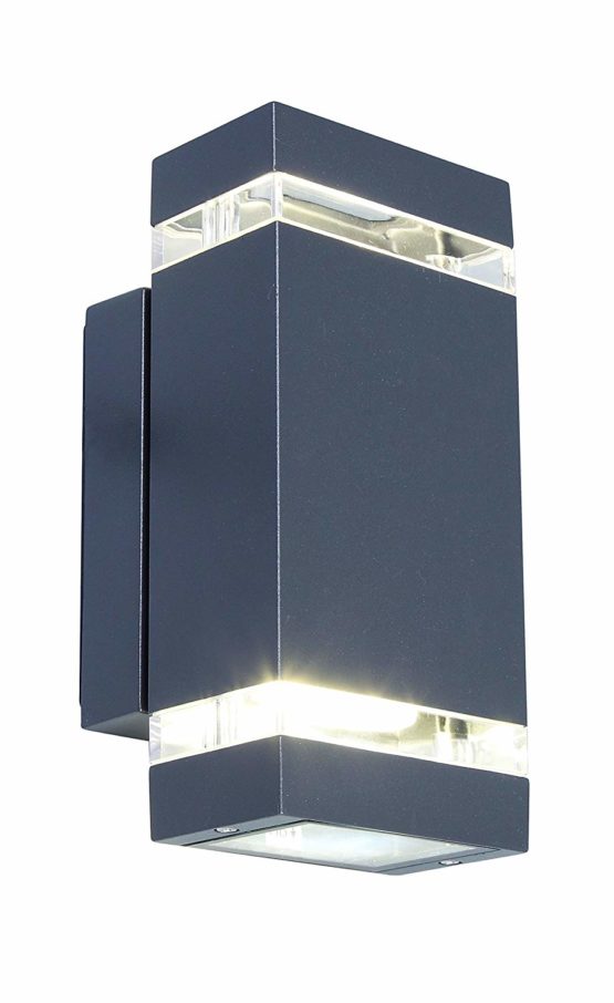 Eco Light Modern LED Focus 3 W 300 LM 2-Tier IP44 Outdoor Wall Light Anthracite 6050 Size LED