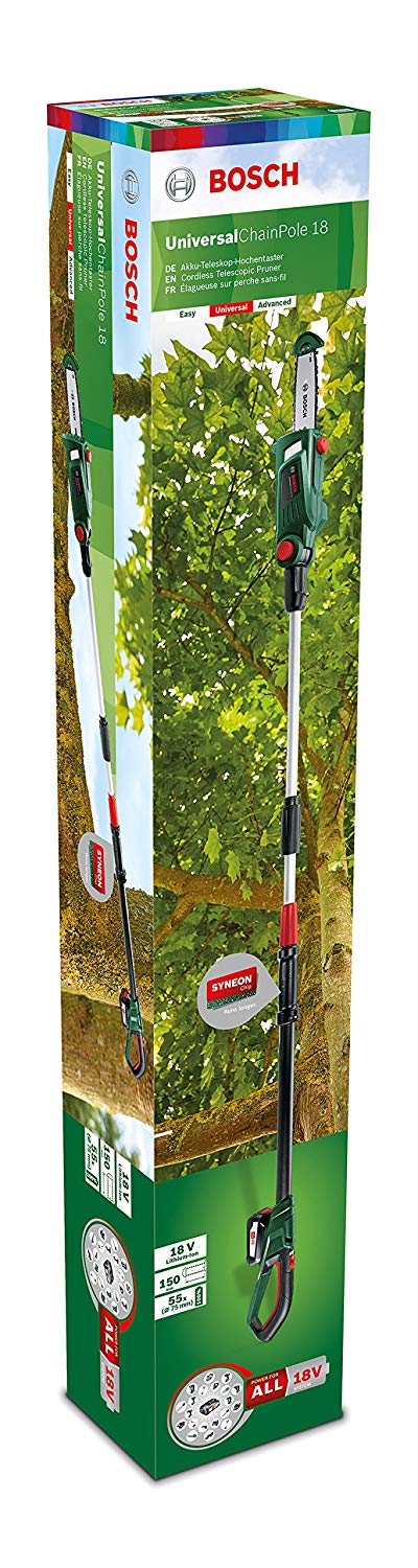 Bosch cordless pole saw UniversalChainPole 18 (battery, charger, cardboard box, 18-volt system, 2.5 Ah), Green - Image 2