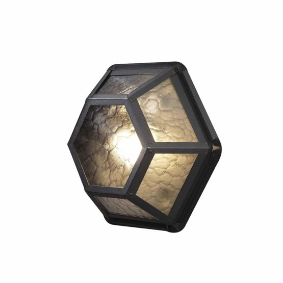 Konstsmide 533-320 Castor Outdoor Wall Light and Celing Light / 1 x 60 W E27 Max Wall Lamp / Smoked Acrylic Panel / RAW Galvanised Steel / IP23 / Galvanised Steel Outside Light