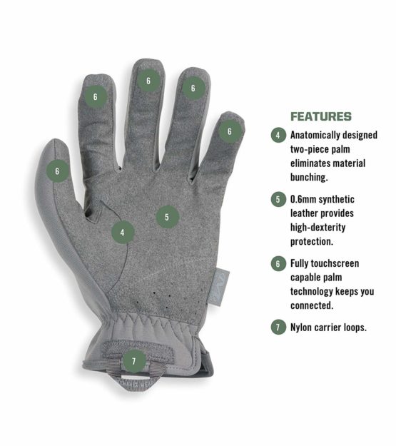 Mechanix Wear - FastFit Wolf Grey Touch Screen Gloves (X-Large, Grey) - Image 3