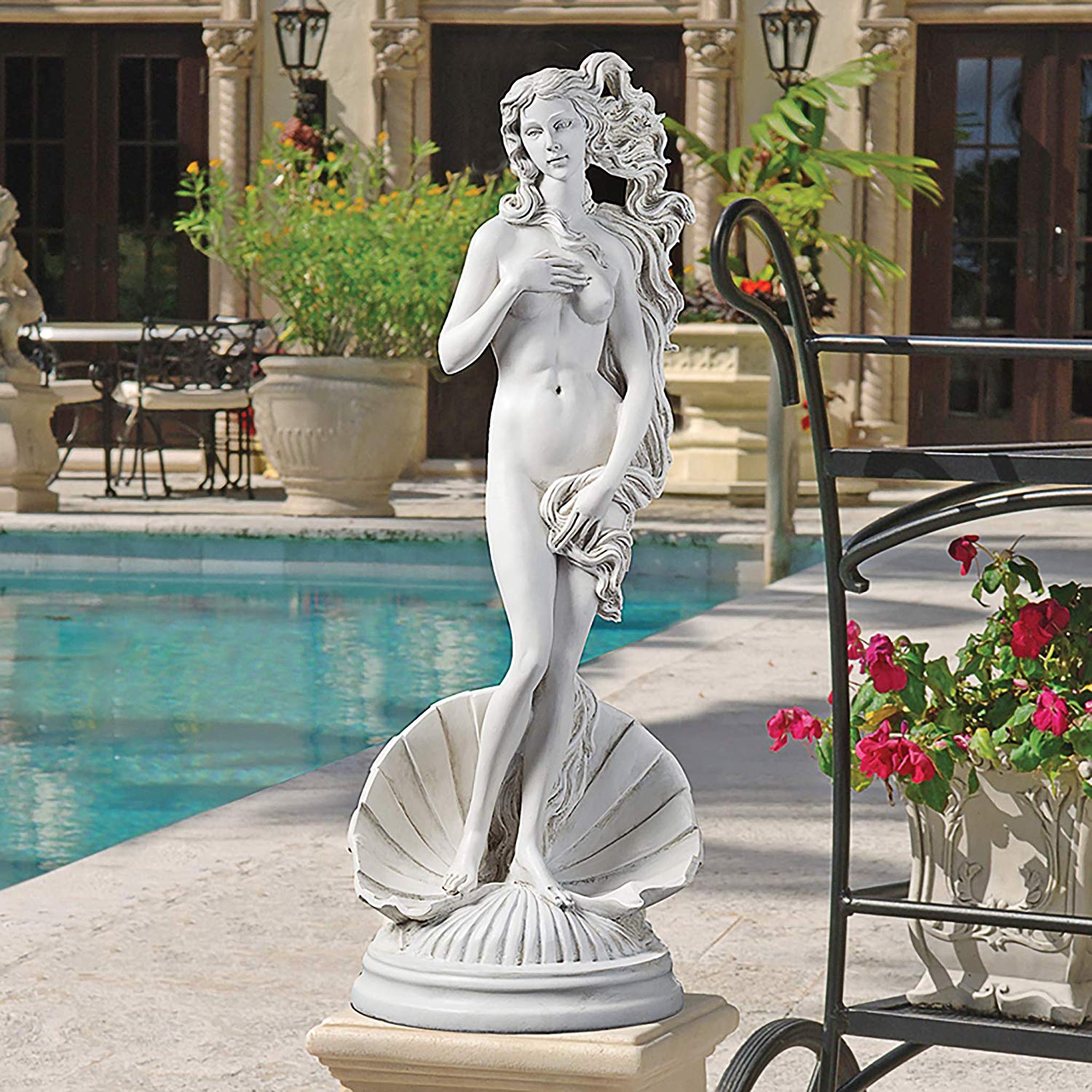 Design Toscano Birth of Venus Greek Goddess Statue, 58.5 cm, Polyresin, Antique Stone - Image 2