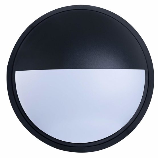 Luceco Eco Round Eyelid Bulkhead LED Lighting, Black and White Bezel, 21.5 cm, 10 Watts
