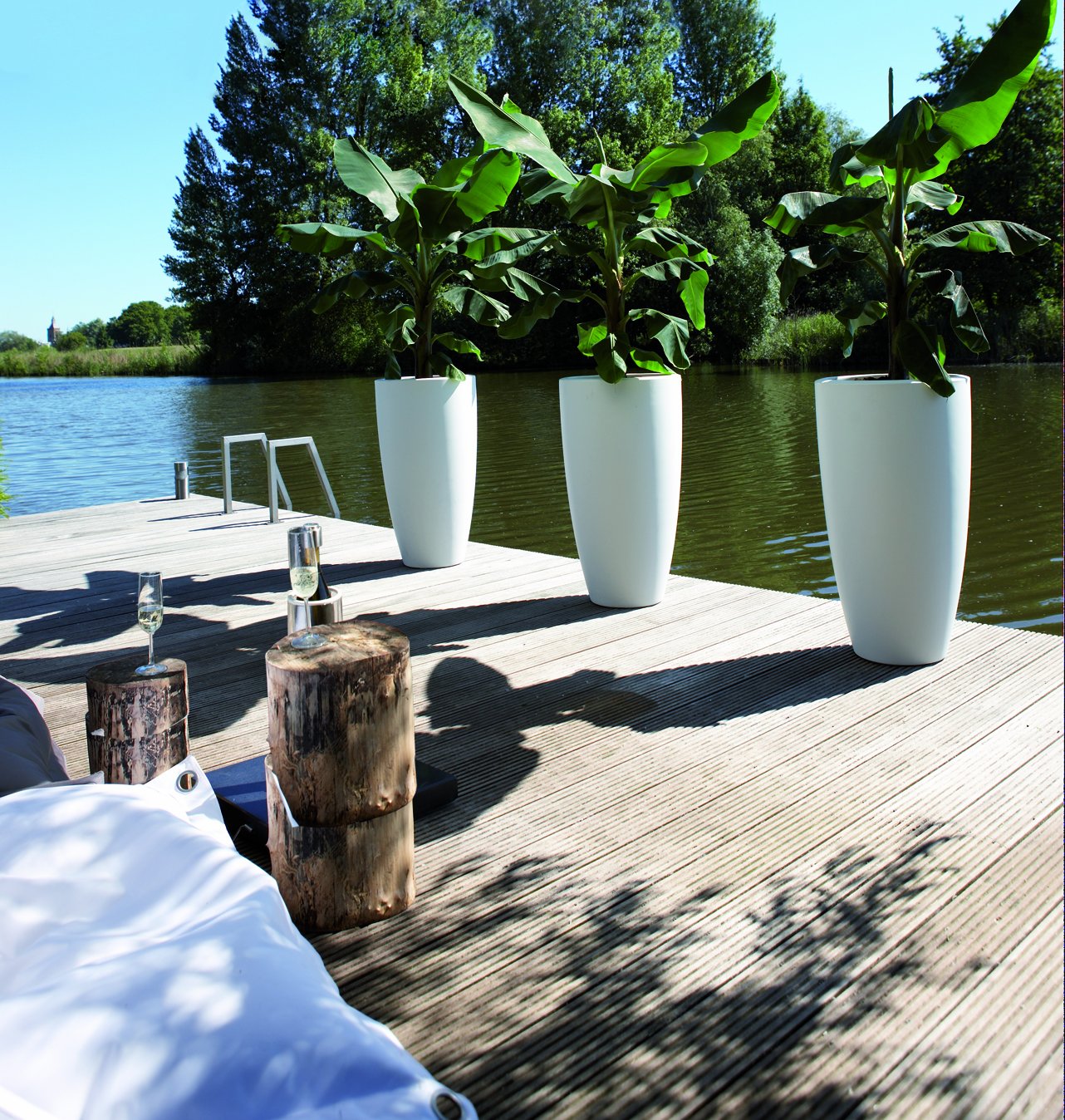 Elho Pure Soft Round High 30 - Flowerpot - White - Indoor & Outdoor - Ø 29.5 x H 53.2 cm - Image 2