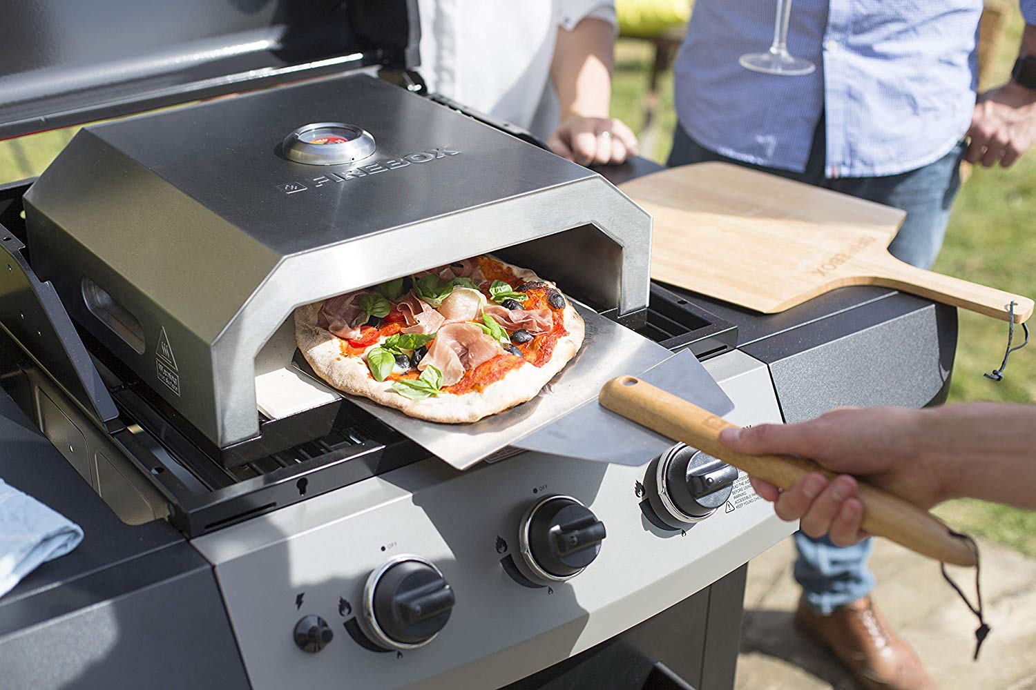 La Hacienda Firebox BBQ Pizza Oven, Silver, 56216 - Image 2