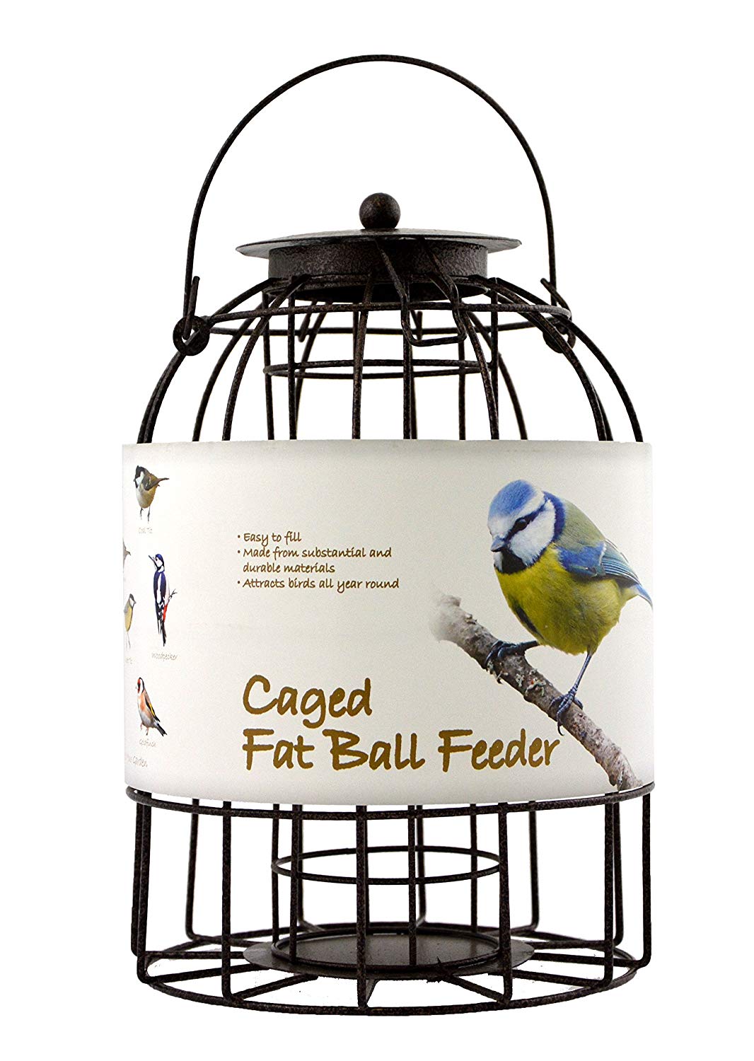 Green Jem Dome Shaped Caged Fat Ball Wild Bird Feeder ...