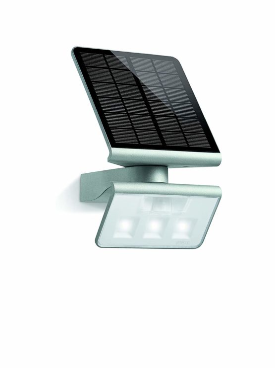 Steinel Solar Outdoor Light XSolar L-S Silver - 140° Motion Sensor Light 8 m Range - 1.2 Watt LED Outdoor Solar Light for Garden, Terrace and Exterior Walls
