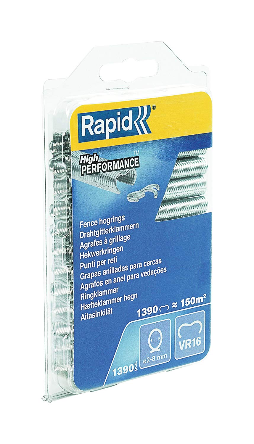 Rapid VR16 Galvanized Fence Hogrings, Suitable for 2-8 mm Netting Wire, Ideal for Securing Cages and Fencing, 1390 Pieces, Blister (40108799) - Image 2