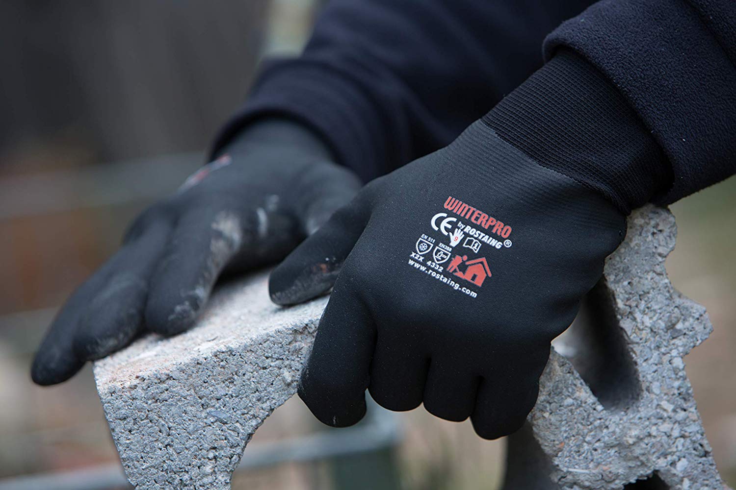 ROSTAING Winter Pro Pair of Work Gloves, Black, Ideal for Work in Wet and Cold Areas, Waterproof, Comfort, Cold Resistance - Image 2