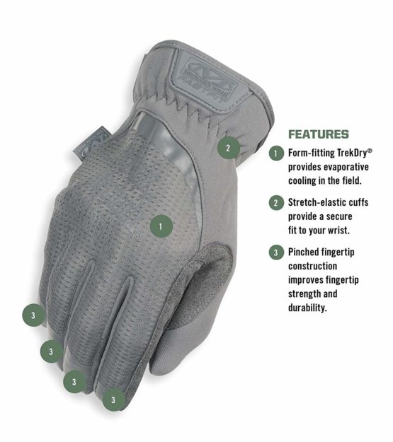 Mechanix Wear - FastFit Wolf Grey Touch Screen Gloves (X-Large, Grey) - Image 2
