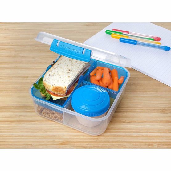 Sistema Bento Box TO GO | Lunch Box with Yoghurt/Fruit Pot | 1.25 L | Blue | 1 Count - Image 4