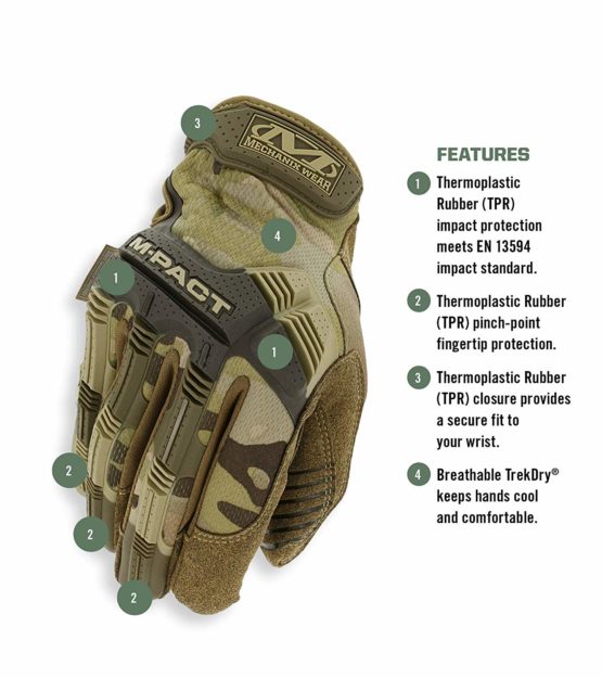 Mechanix Wear - M-Pact Multicam Gloves (Large, Camouflage) - Image 2