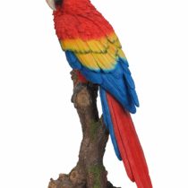 Vivid Arts XRL-MCW5-B Macaw Perched on Tree Stump - Red