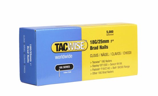 Tacwise 0396 18 Gauge Brad Nails 25mm x 5000 