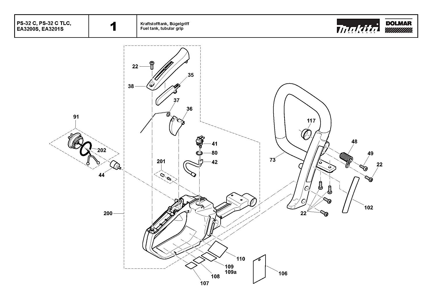 Dolmar 125143101-9494, hexagon nut M8x1, original spare part for Dolmar PS-32 C TLC - Image 2