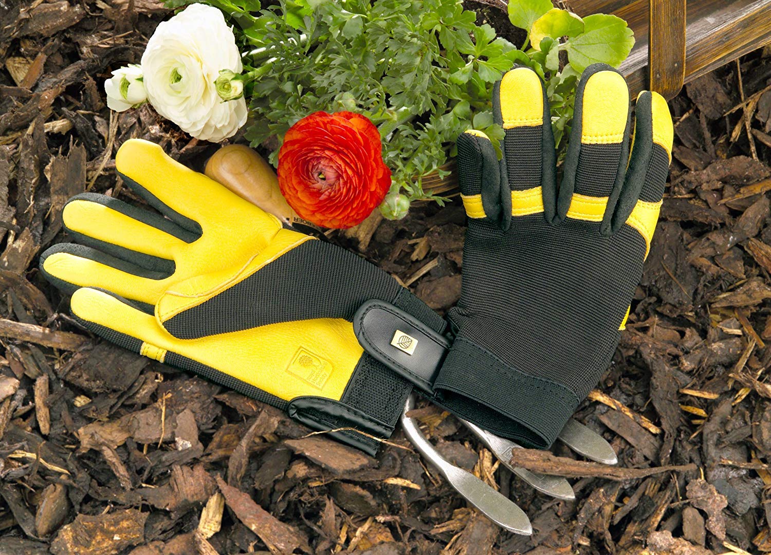 Gold Leaf SOFT TOUCH Deluxe Deerskin Leather Comfortable RHS Gardening Gloves - Gents Size - Great Gift - Image 4