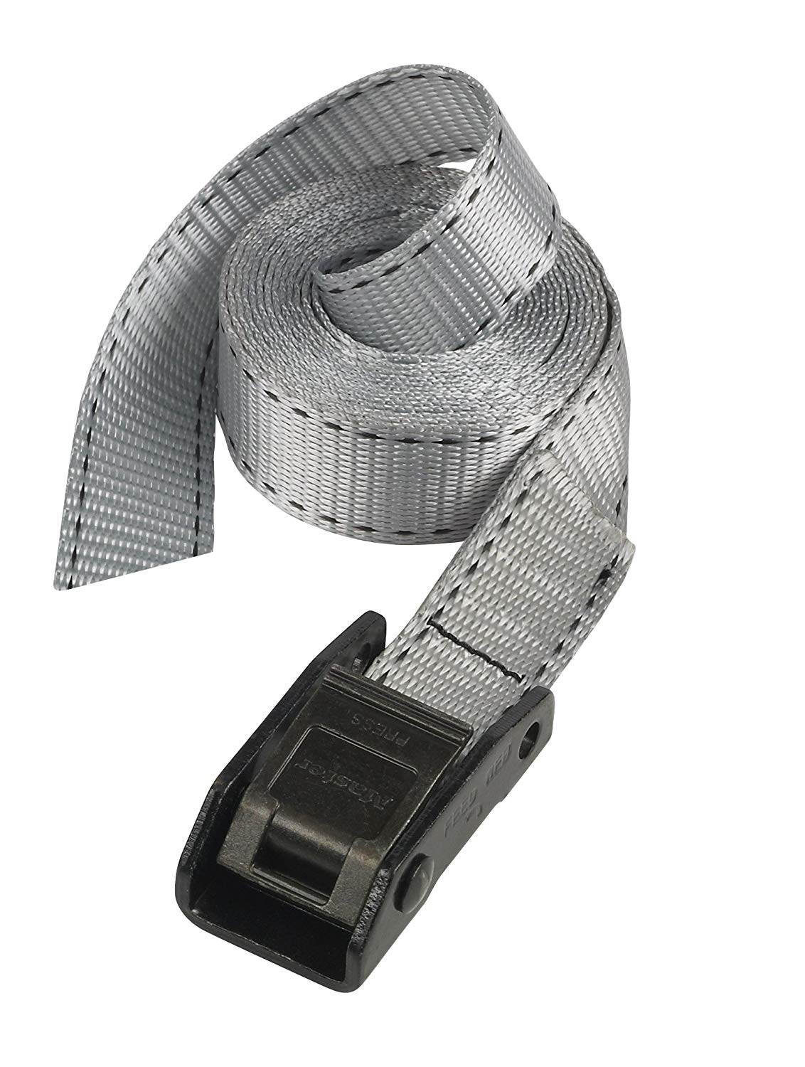 Master Lock 3112EURDAT Luggage Strap with easy to use Buckle, Grey, 5m x 25mm Strap