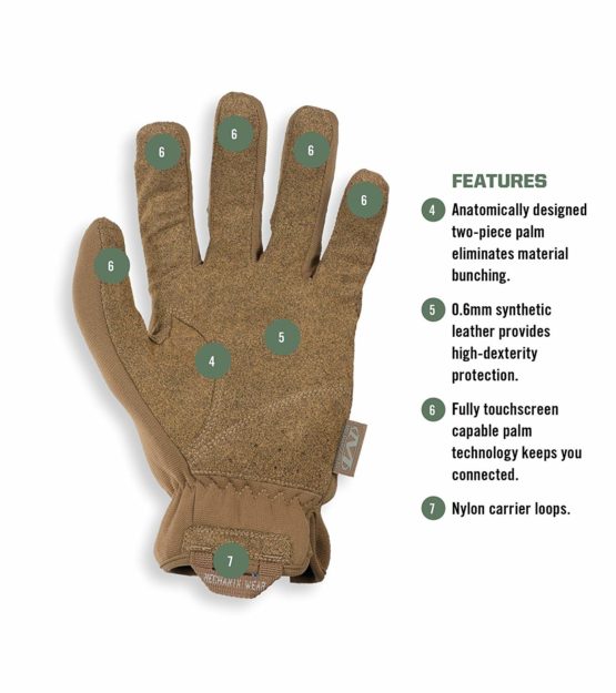 Mechanix Wear - FastFit Coyote Touch Screen Gloves (XX-Large, Brown) - Image 3