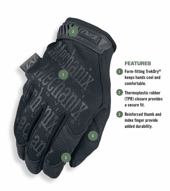 Mechanix Wear - Original Covert Gloves (X-Large, Black) - Image 2