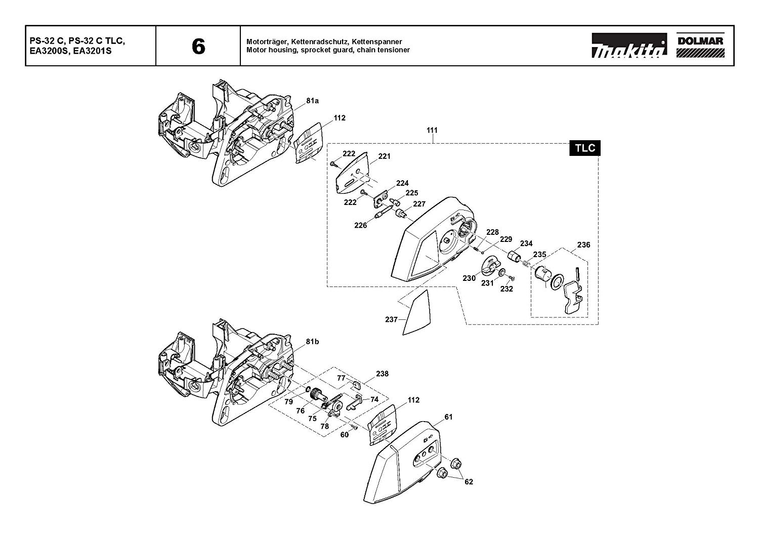 Dolmar 125143101-9494, hexagon nut M8x1, original spare part for Dolmar PS-32 C TLC - Image 4
