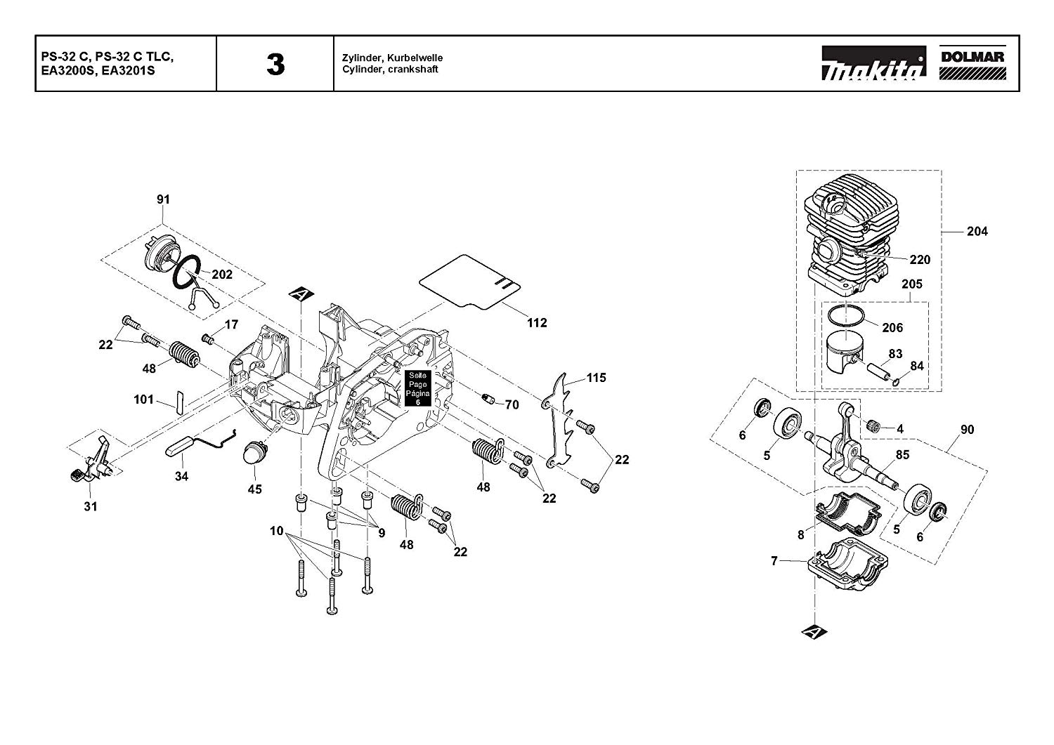 Dolmar 125143101-9494, hexagon nut M8x1, original spare part for Dolmar PS-32 C TLC - Image 3