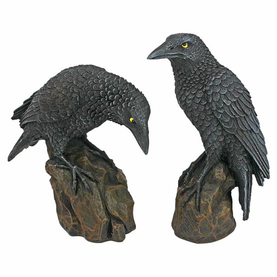 Design Toscano CL6170 Mystic Night Raven Gothic Statues, 15 cm, Set of Two, Polyresin, Full Colour - Image 2