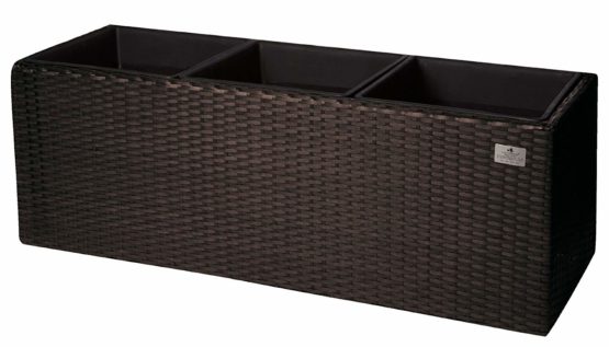 Gartenfreude 4000-1063-024 Plant Trough for Plants / Flowers Polyrattan 76 x 26 x 29.5 cm Mocha