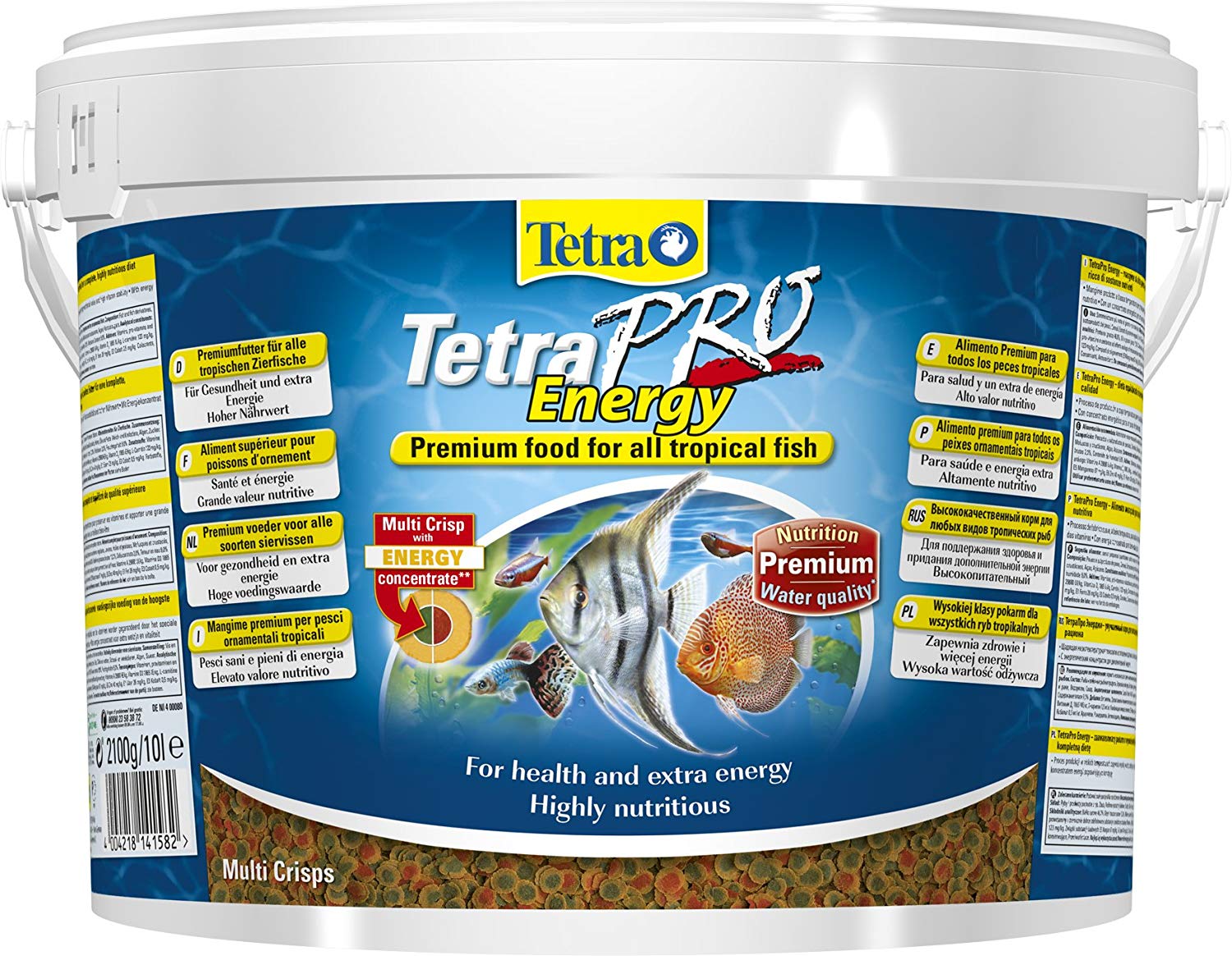 Tetra Pro Energy Multi-Crisps, Premium fish food with energy concentrate for increased vitality,10L, XL Granules 10 L