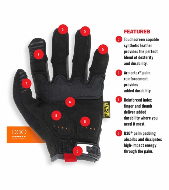 Mechanix Wear - M-Pact Gloves (XX-Large, Black/Grey) - Image 3