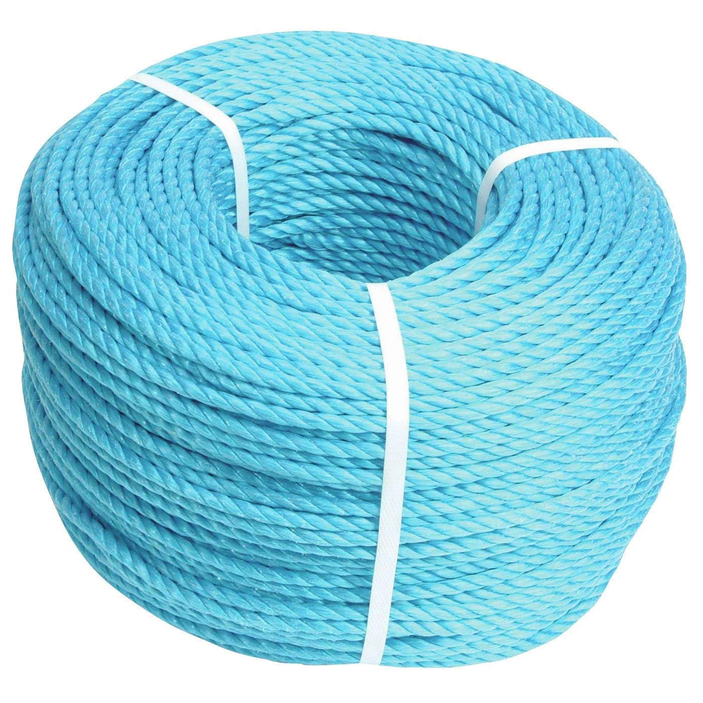 Faithfull FAIRB30100 Blue Poly Rope Coil 10mm Dia x 30M Max Load 160kg, Breaking Strain 1000kg