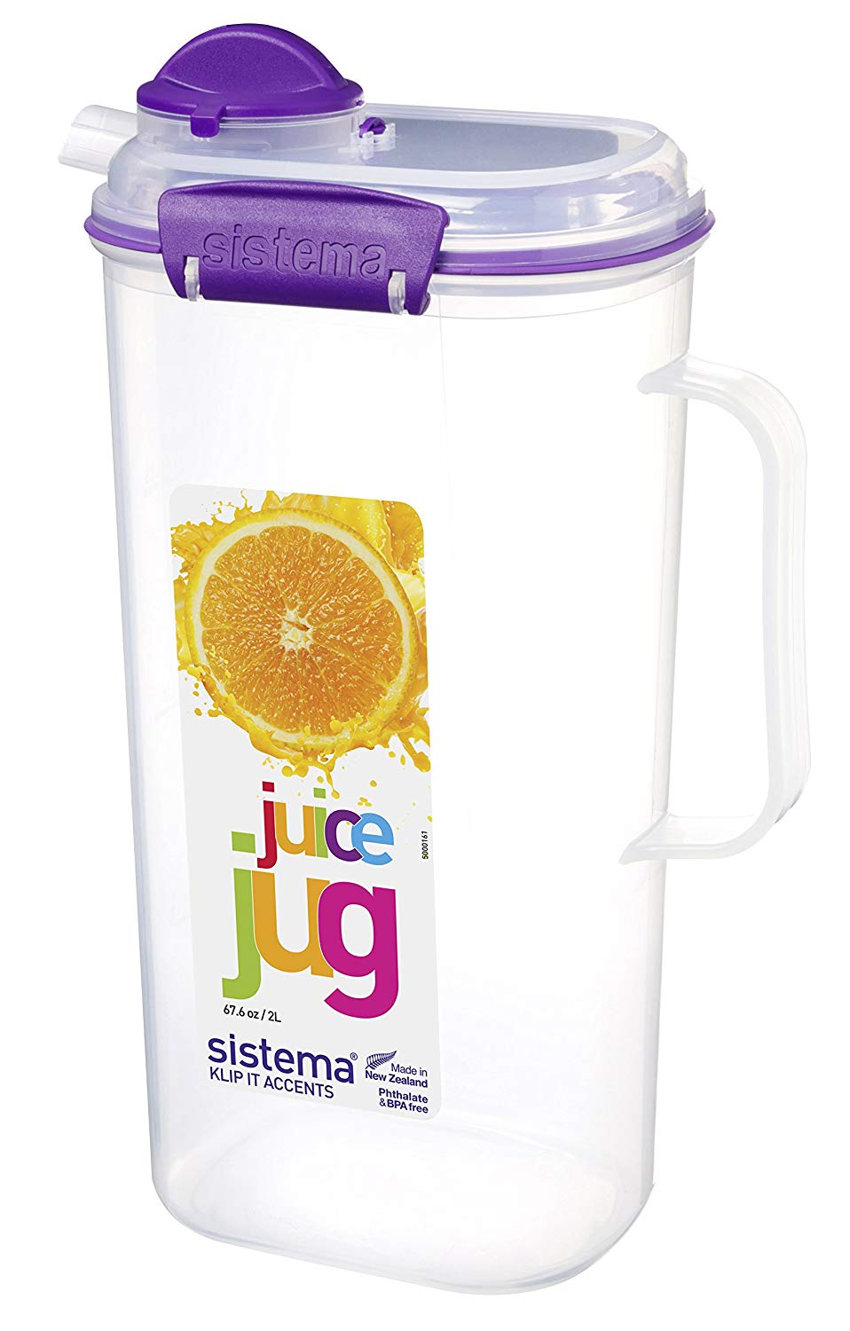 Systema Jug Sistema 61420 KLIP IT Accents Juice Jug, 2 L – Assorted Colours – BigaMart