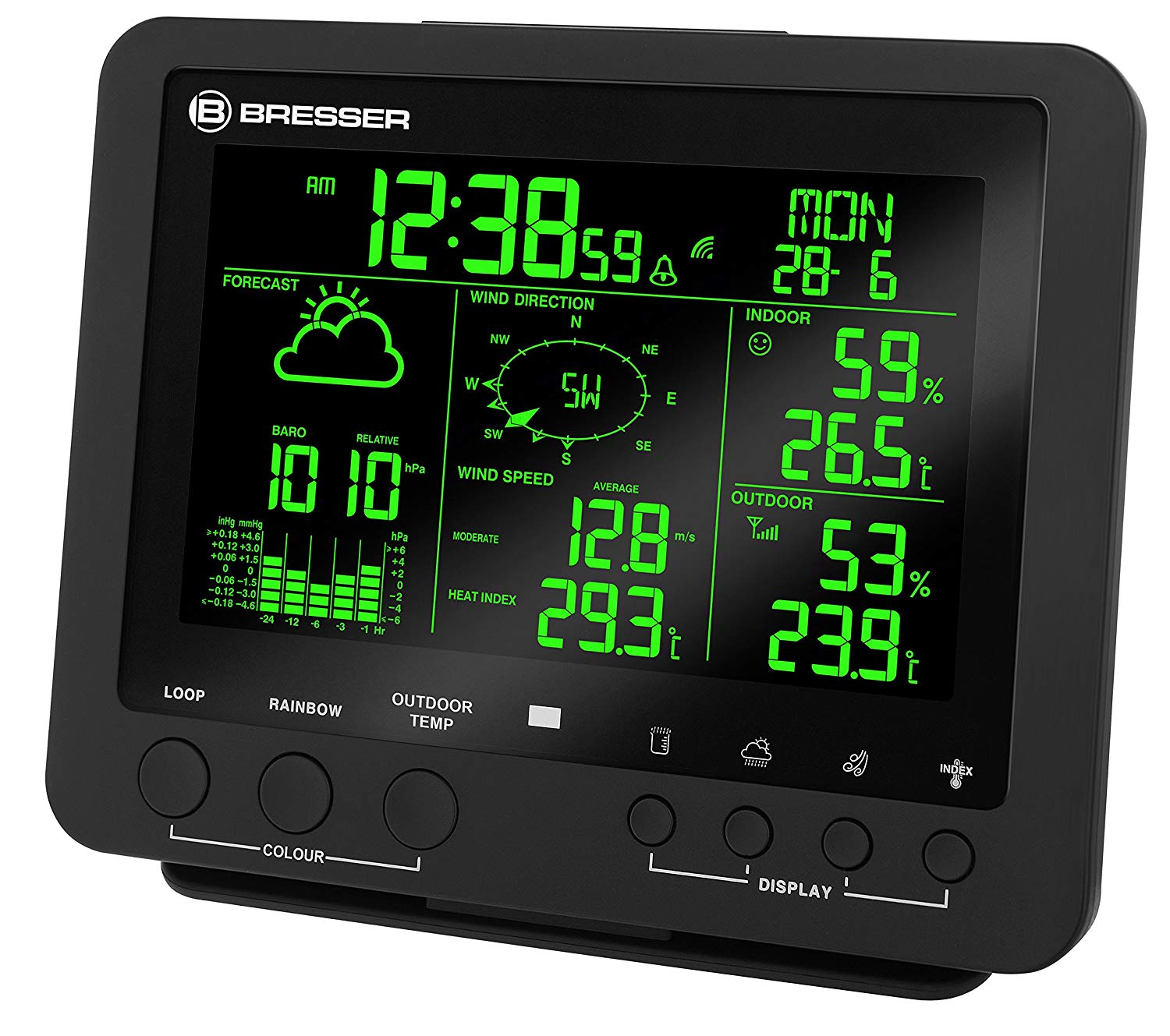 BRESSER Weather Station 5-in-1 Weather Center with 256 Colour Display ( With DCF Radio Control Clock / German Model ) - Image 2