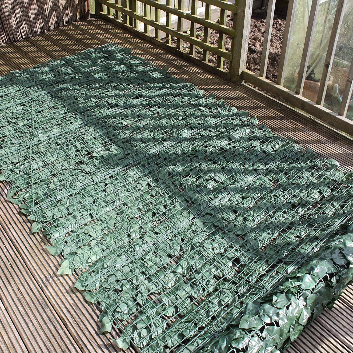 Artificial Ivy Leaf Hedge 1m x 3m Screening Panels On Roll Privacy Garden Fence - Image 4